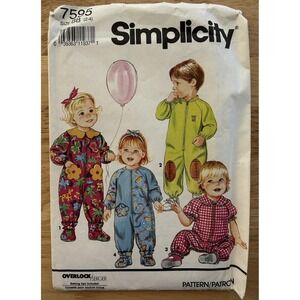 Simplicity Pattern 7595‎ Toddlers Romper & Booties Size 2-4 Uncut FF